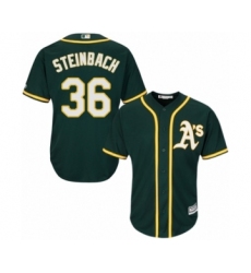 Youth Oakland Athletics #36 Terry Steinbach Authentic Green Alternate 1 Cool Base Baseball Jersey