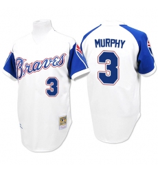 Men's Majestic Atlanta Braves #3 Dale Murphy Authentic White 1974 Throwback MLB Jersey