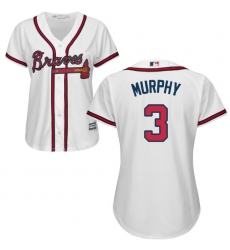 Women's Majestic Atlanta Braves #3 Dale Murphy Replica White Home Cool Base MLB Jersey