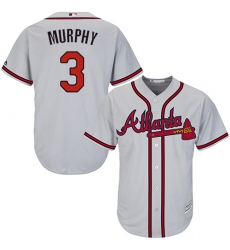 Youth Majestic Atlanta Braves #3 Dale Murphy Replica Grey Road Cool Base MLB Jersey