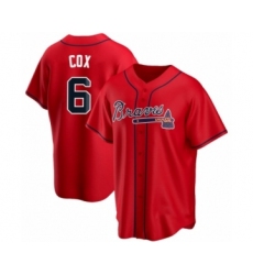 Women Bobby Cox #6 Atlanta Braves Red Replica Alternate Jersey