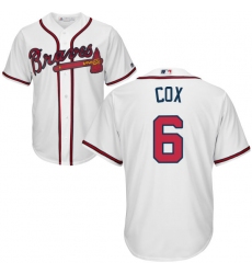 Youth Majestic Atlanta Braves #6 Bobby Cox Replica White Home Cool Base MLB Jersey