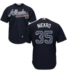 Youth Majestic Atlanta Braves #35 Phil Niekro Authentic Blue Alternate Road Cool Base MLB Jersey