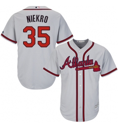 Youth Majestic Atlanta Braves #35 Phil Niekro Authentic Grey Road Cool Base MLB Jersey