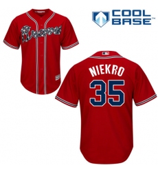 Youth Majestic Atlanta Braves #35 Phil Niekro Replica Red Alternate Cool Base MLB Jersey
