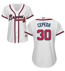 Women's Majestic Atlanta Braves #30 Orlando Cepeda Authentic White Home Cool Base MLB Jersey