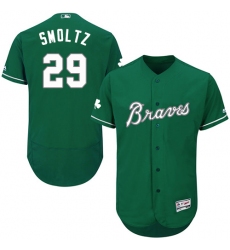Men's Majestic Atlanta Braves #29 John Smoltz Green Celtic Flexbase Authentic Collection MLB Jersey