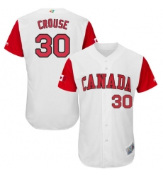 Men's Canada Baseball Majestic #30 Michael Crouse White 2017 World Baseball Classic Authentic Team Jersey
