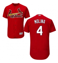 Men's Majestic St. Louis Cardinals #4 Yadier Molina Red Alternate Flex Base Authentic Collection MLB Jersey