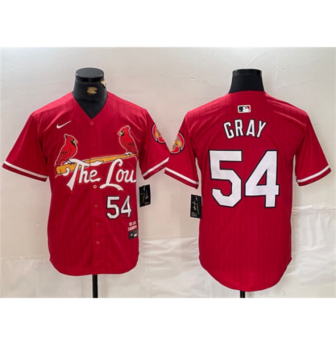 Men's St. Louis Cardinals #54 Sonny Gray Red 2024 City Connect Stitched Baseball Jersey