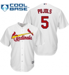 Youth Majestic St. Louis Cardinals #5 Albert Pujols Authentic White Home Cool Base MLB Jersey