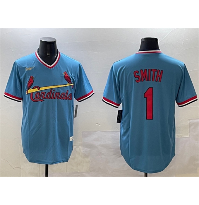 Men's St. Louis Cardinals #1 Ozzie Smith Blue Stitched Baseball Jersey