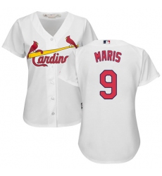 Women's Majestic St. Louis Cardinals #9 Roger Maris Authentic White Home Cool Base MLB Jersey