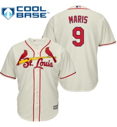 Youth Majestic St. Louis Cardinals #9 Roger Maris Authentic Cream Alternate Cool Base MLB Jersey
