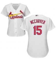 Women's Majestic St. Louis Cardinals #15 Tim McCarver Authentic White Home Cool Base MLB Jersey