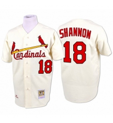 Men's Mitchell and Ness St. Louis Cardinals #18 Mike Shannon Authentic Cream 1964 Throwback MLB Jersey