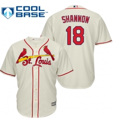 Youth Majestic St. Louis Cardinals #18 Mike Shannon Replica Cream Alternate Cool Base MLB Jersey