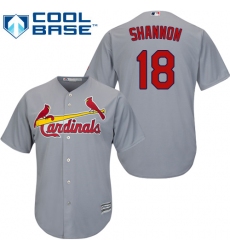 Youth Majestic St. Louis Cardinals #18 Mike Shannon Replica Grey Road Cool Base MLB Jersey