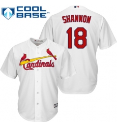 Youth Majestic St. Louis Cardinals #18 Mike Shannon Replica White Home Cool Base MLB Jersey