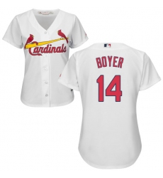 Women's Majestic St. Louis Cardinals #14 Ken Boyer Authentic White Home Cool Base MLB Jersey