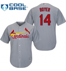 Youth Majestic St. Louis Cardinals #14 Ken Boyer Authentic Grey Road Cool Base MLB Jersey
