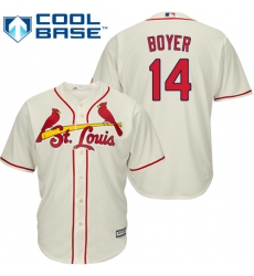 Youth Majestic St. Louis Cardinals #14 Ken Boyer Replica Cream Alternate Cool Base MLB Jersey