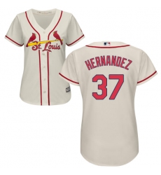 Women's Majestic St. Louis Cardinals #37 Keith Hernandez Authentic Cream Alternate Cool Base MLB Jersey