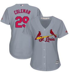 Women's Majestic St. Louis Cardinals #29 Vince Coleman Authentic Grey Road Cool Base MLB Jersey