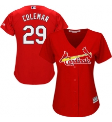 Women's Majestic St. Louis Cardinals #29 Vince Coleman Replica Red Alternate Cool Base MLB Jersey
