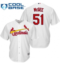 Youth Majestic St. Louis Cardinals #51 Willie McGee Replica White Home Cool Base MLB Jersey