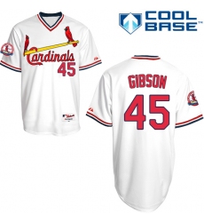 Men's Majestic St. Louis Cardinals #45 Bob Gibson Authentic White 1982 Turn Back The Clock MLB Jersey