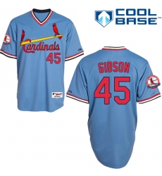 Men's Majestic St. Louis Cardinals #45 Bob Gibson Replica Blue 1982 Turn Back The Clock MLB Jersey