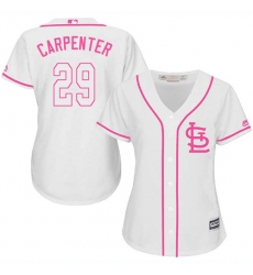 Women's Majestic St. Louis Cardinals #29 Chris Carpenter Authentic White Fashion Cool Base MLB Jersey