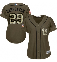 Women's Majestic St. Louis Cardinals #29 Chris Carpenter Replica Green Salute to Service MLB Jersey