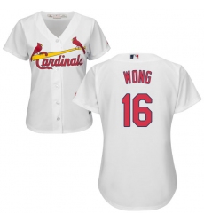 Women's Majestic St. Louis Cardinals #16 Kolten Wong Authentic White Home Cool Base MLB Jersey