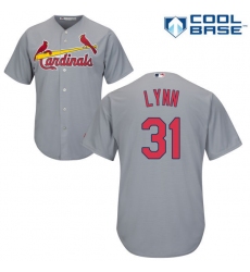 Men's Majestic St. Louis Cardinals #31 Lance Lynn Replica Grey Road Cool Base MLB Jersey
