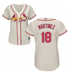 Women's Majestic St. Louis Cardinals #18 Carlos Martinez Replica Cream Alternate Cool Base MLB Jersey