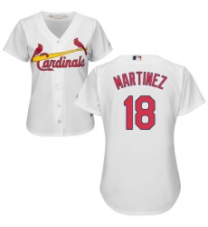 Women's Majestic St. Louis Cardinals #18 Carlos Martinez Replica White Home Cool Base MLB Jersey