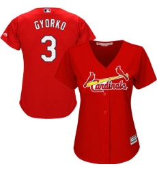 Women's Majestic St. Louis Cardinals #3 Jedd Gyorko Replica Red Alternate Cool Base MLB Jersey