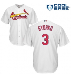 Youth Majestic St. Louis Cardinals #3 Jedd Gyorko Authentic White Home Cool Base MLB Jersey