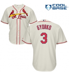 Youth Majestic St. Louis Cardinals #3 Jedd Gyorko Replica Cream Alternate Cool Base MLB Jersey