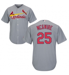 Men's Majestic St. Louis Cardinals #25 Mark McGwire Replica Grey Road Cool Base MLB Jersey