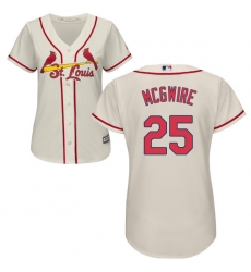 Women's Majestic St. Louis Cardinals #25 Mark McGwire Authentic Cream Alternate Cool Base MLB Jersey