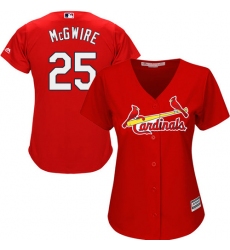 Women's Majestic St. Louis Cardinals #25 Mark McGwire Authentic Red Alternate Cool Base MLB Jersey