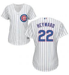 Women's Majestic Chicago Cubs #22 Jason Heyward Replica White Home Cool Base MLB Jersey