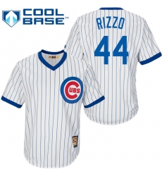 Men's Majestic Chicago Cubs #44 Anthony Rizzo Replica White Home Cooperstown MLB Jersey
