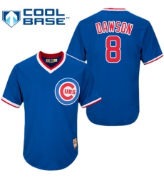 Men's Majestic Chicago Cubs #8 Andre Dawson Authentic Royal Blue Cooperstown MLB Jersey