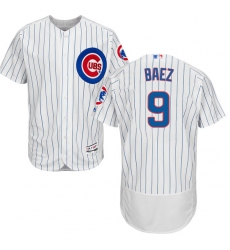Men's Majestic Chicago Cubs #9 Javier Baez White Home Flex Base Authentic Collection MLB Jersey