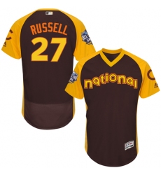 Men's Majestic Chicago Cubs #27 Addison Russell Brown 2016 All-Star National League BP Authentic Collection Flex Base MLB Jersey