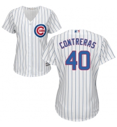 Women's Majestic Chicago Cubs #40 Willson Contreras Authentic White Home Cool Base MLB Jersey